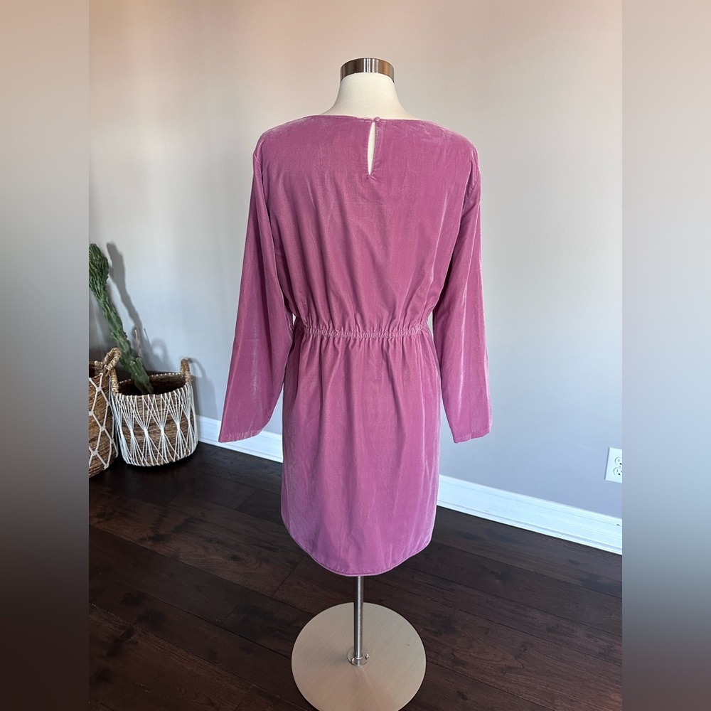 J. Crew Factory Dress Tulip Hem Velvet Wrap Special Occasion Guava Berry 14 - Picture 6 of 14